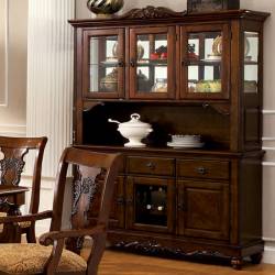 SEYMOUR Hutch Buffet Dark Oak Finish 